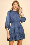 Tiered Satin Mini Dress