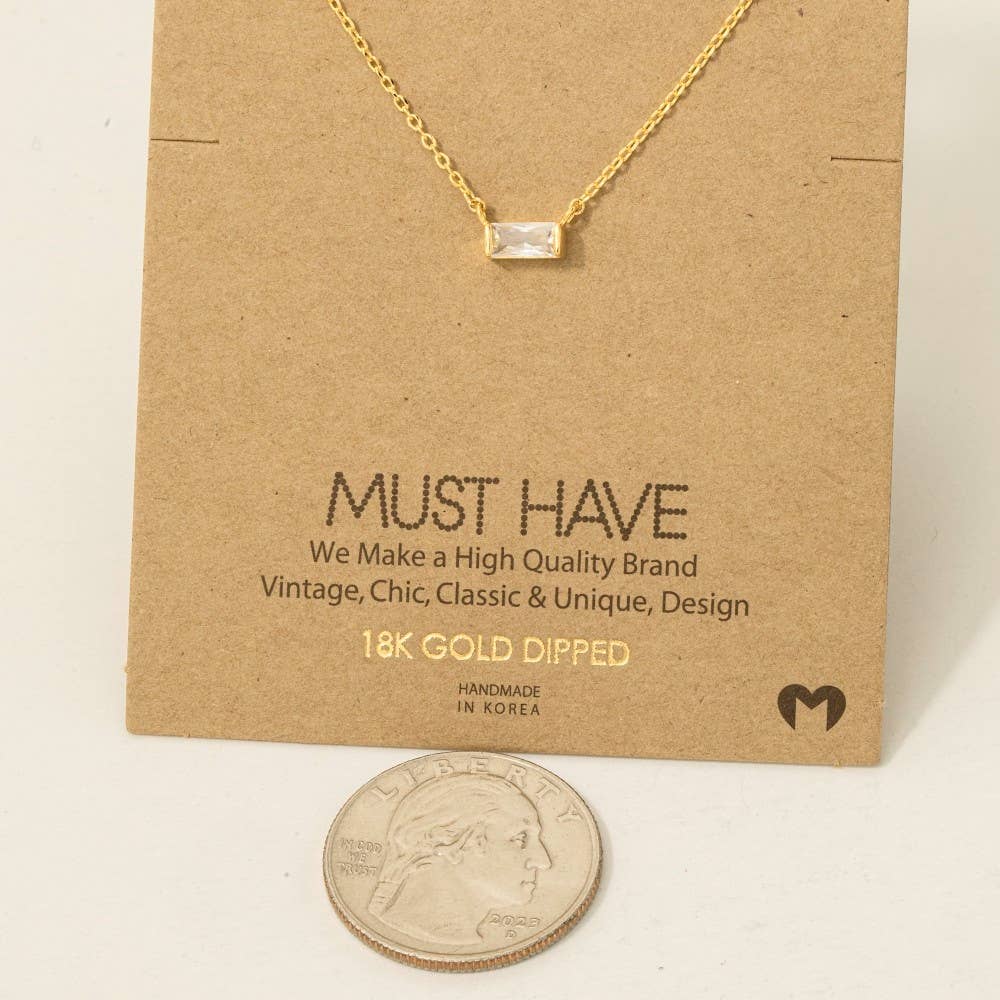 Mini Stud Rhinestone Pendant Necklace