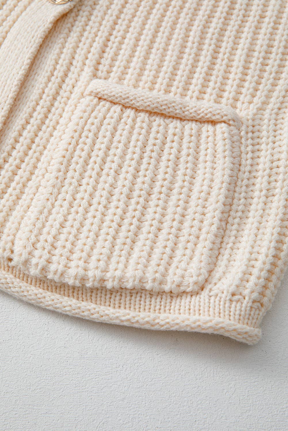 Solid Knit Side Pockets Buttoned Sweater Vest