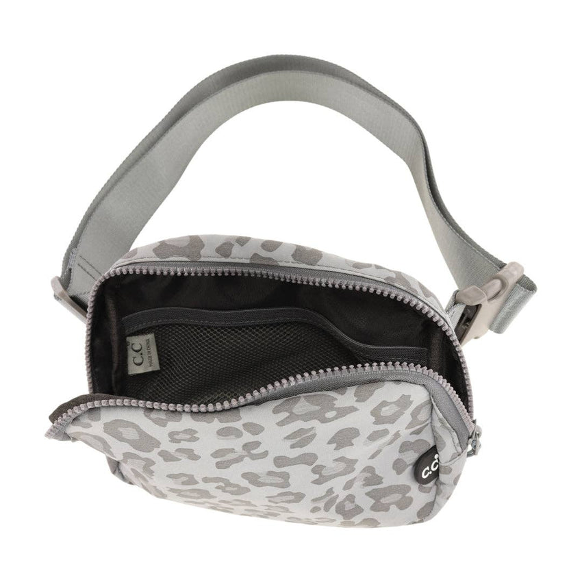 Leopard Patterned C.C Belt Bag BGS4255: Grey