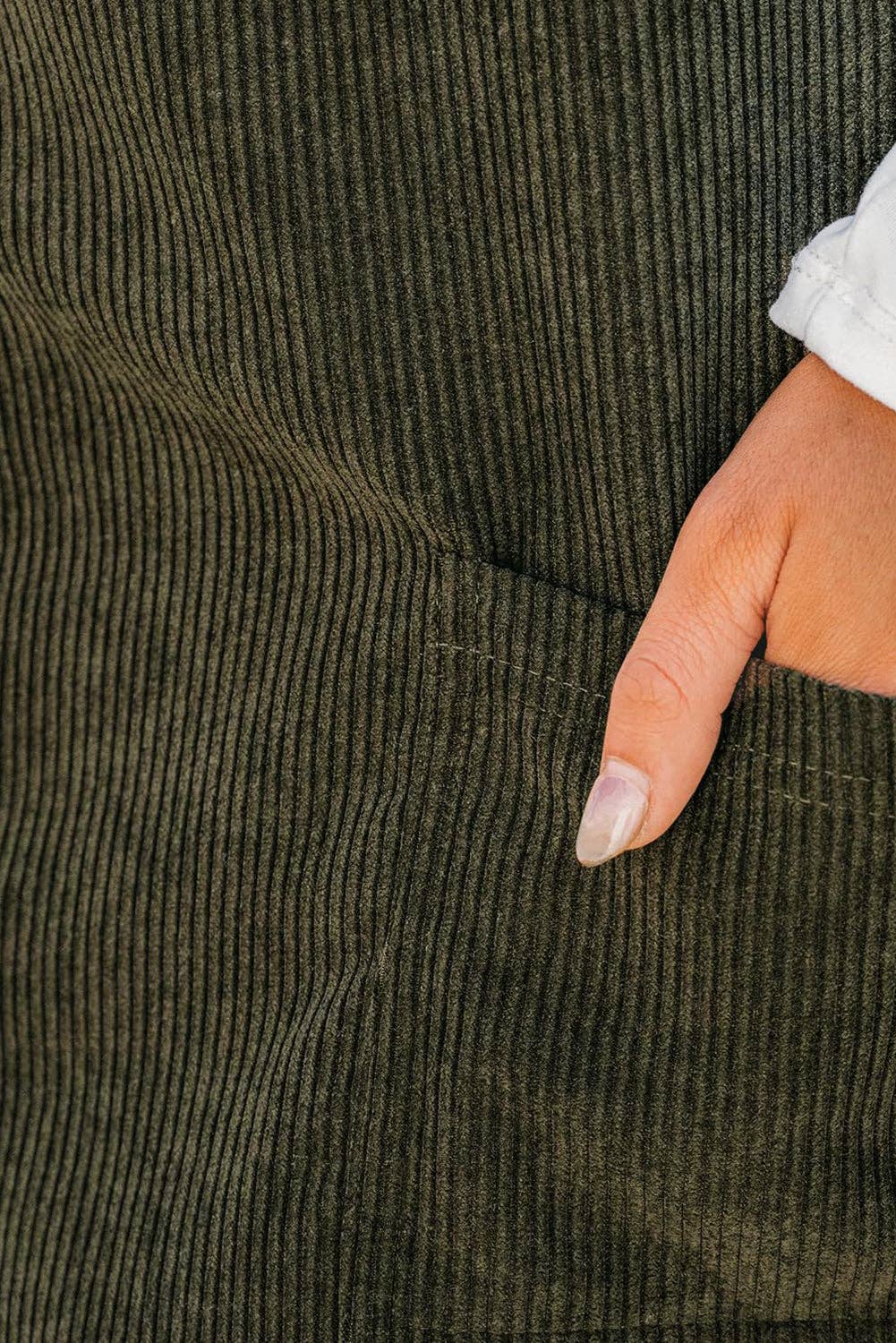 Corduroy Sleeveless Pocketed Overall Dress