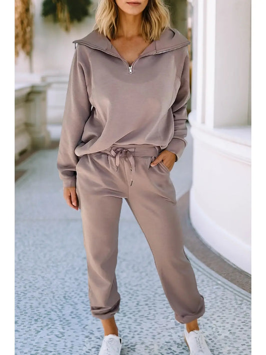 Drawstring Joggers Taupe Color
