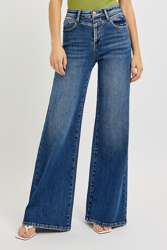 Risen Jeans High Rise Wide Front Yoke
