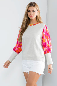 Pattern Sleeve Pullover