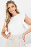Flutter sleeve knit top