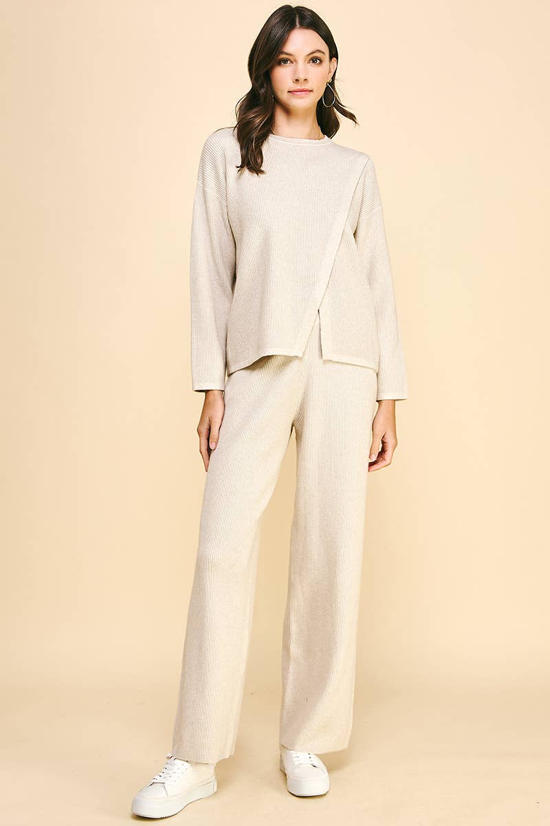 Front slit sweater pullover