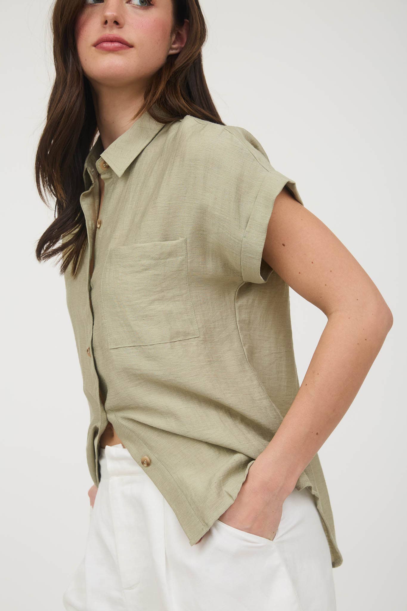 Collared Cuff Sleeve - Beige