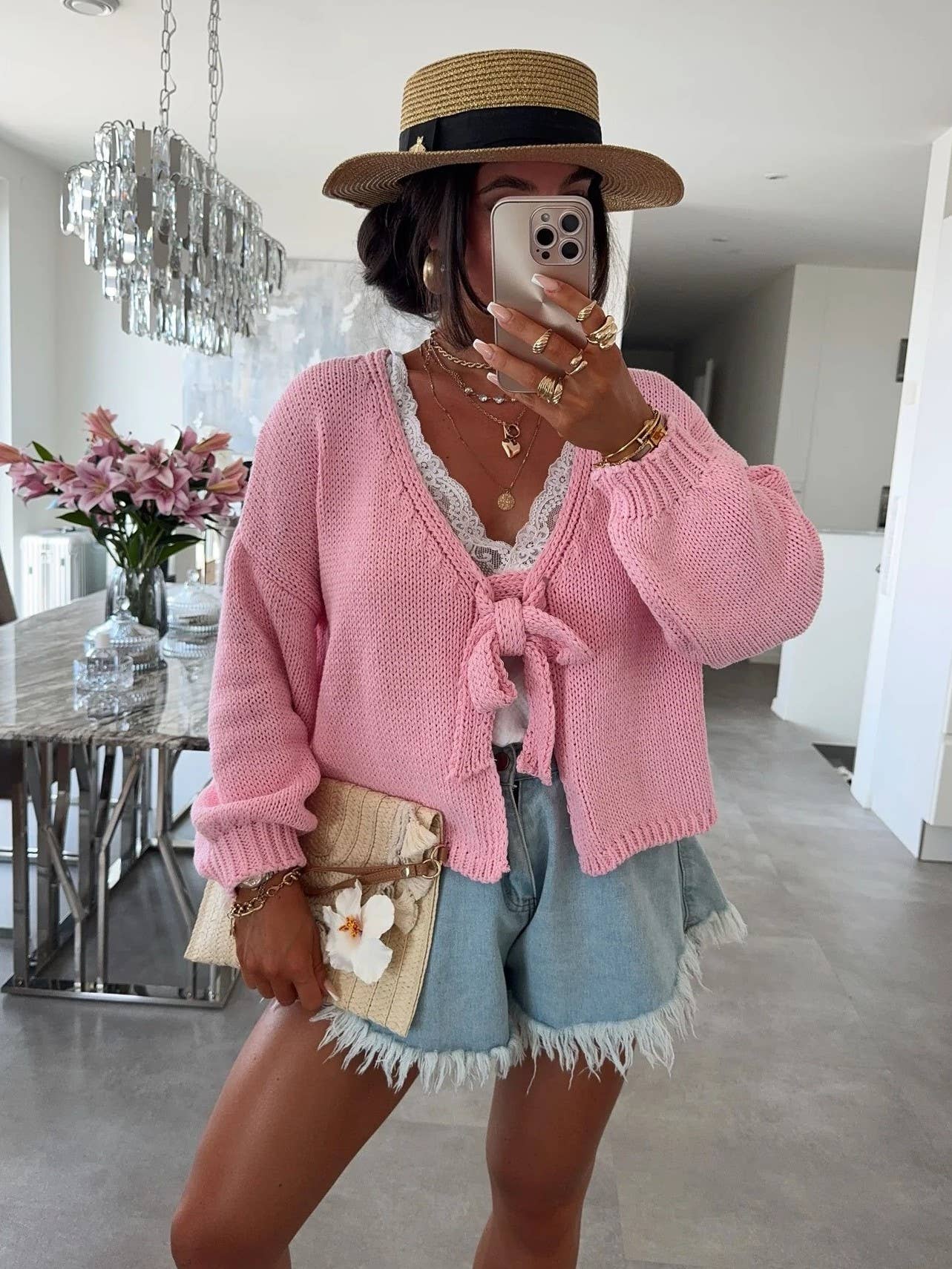 Tie Front Knit Cardigan