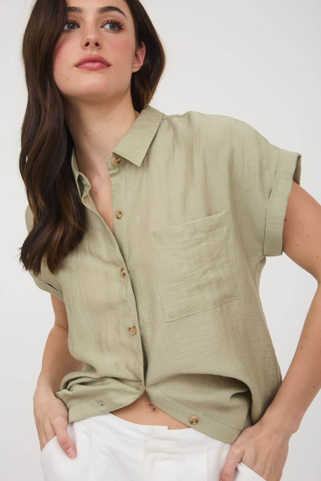 Collared Cuff Sleeve - Beige