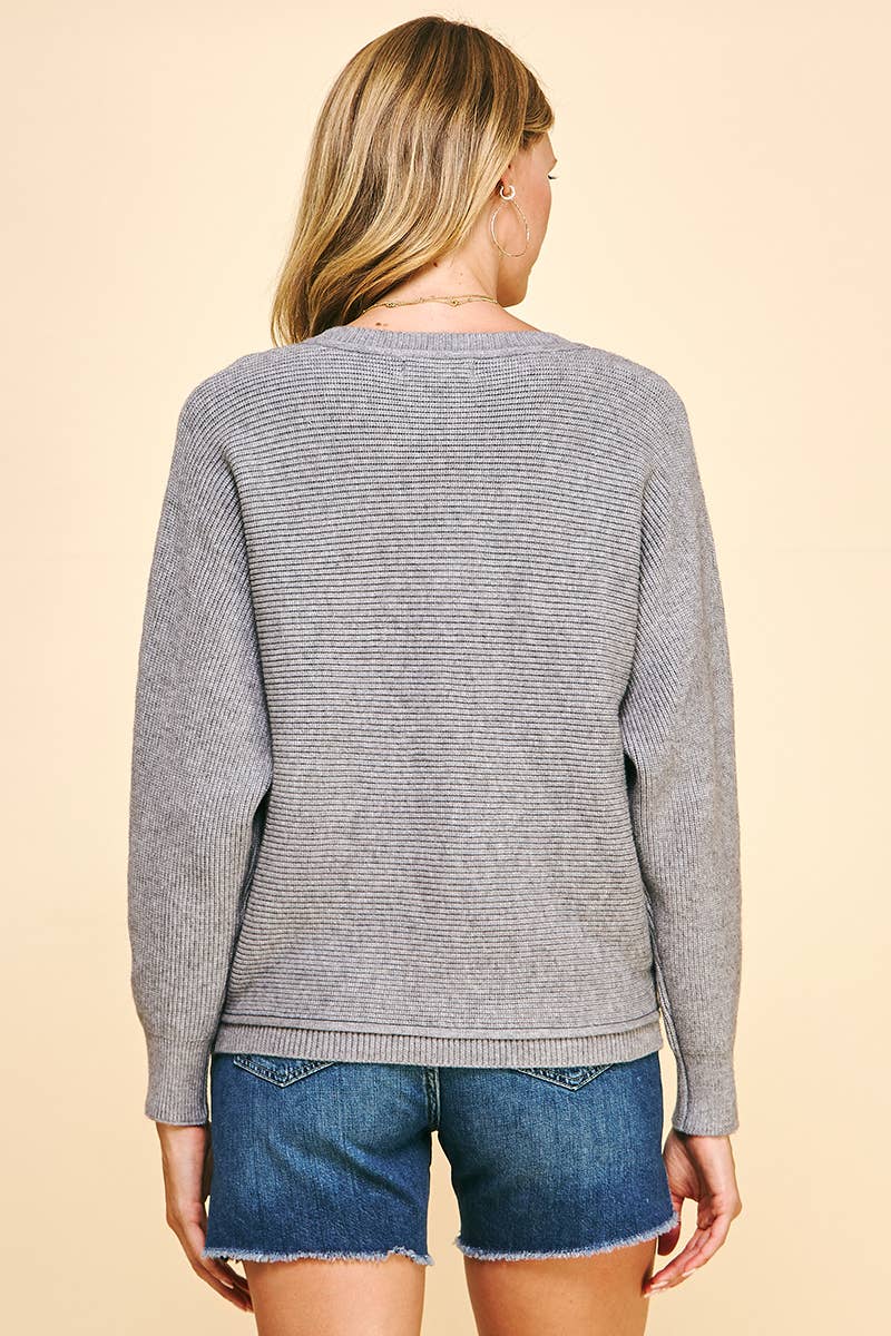 Crewneck Pullover Sweater - Heather Grey