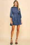 Tiered Satin Mini Dress