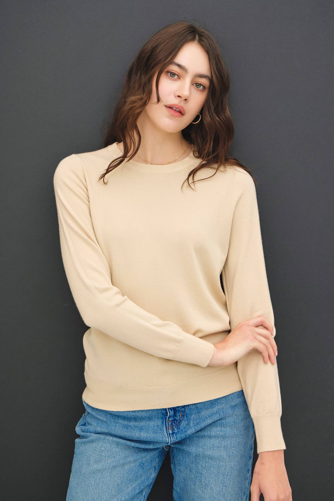 Crew Neck Soft Knit Sweater