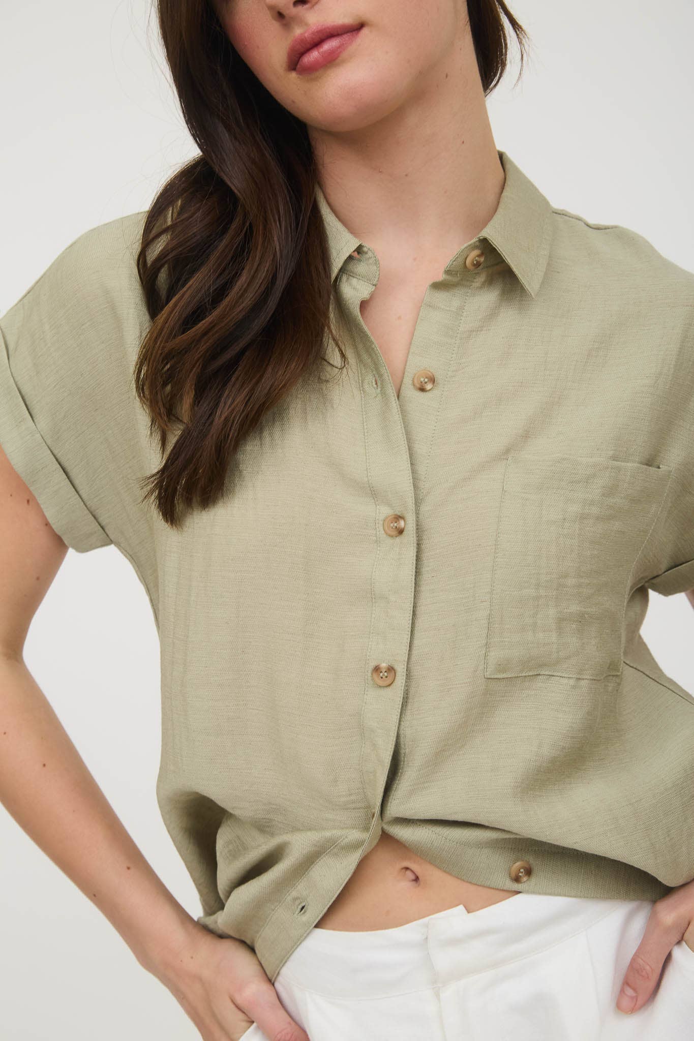 Collared Cuff Sleeve - Beige