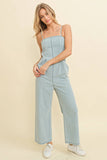 Zipper Back Lined Denim Jumpsuit