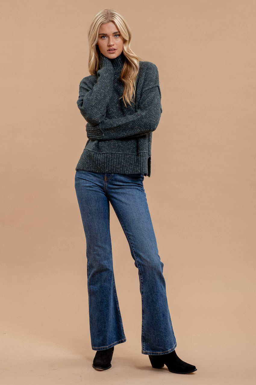 Wool Blend Turtleneck Sweater