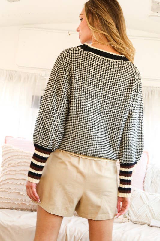 Contrast Rib Detail Sweater