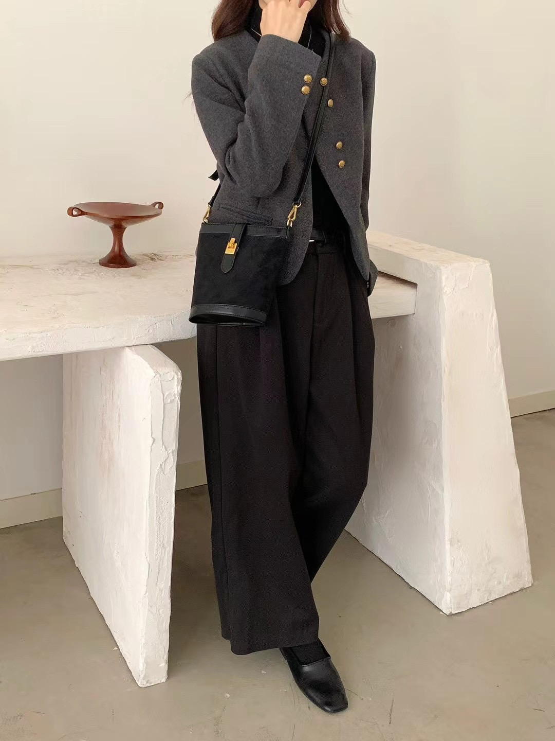 Suede-Like Microfiber Leather Shoulder/Crossbody Bag