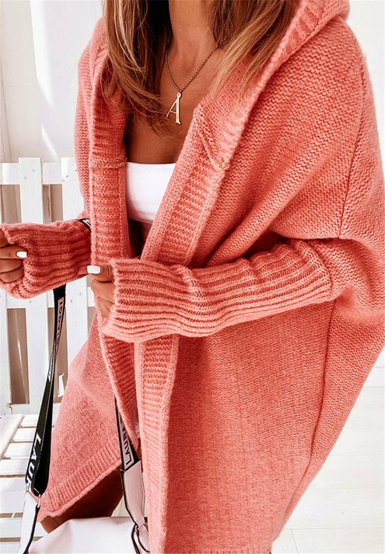 Exposed Seam Hooded Long Cardigan