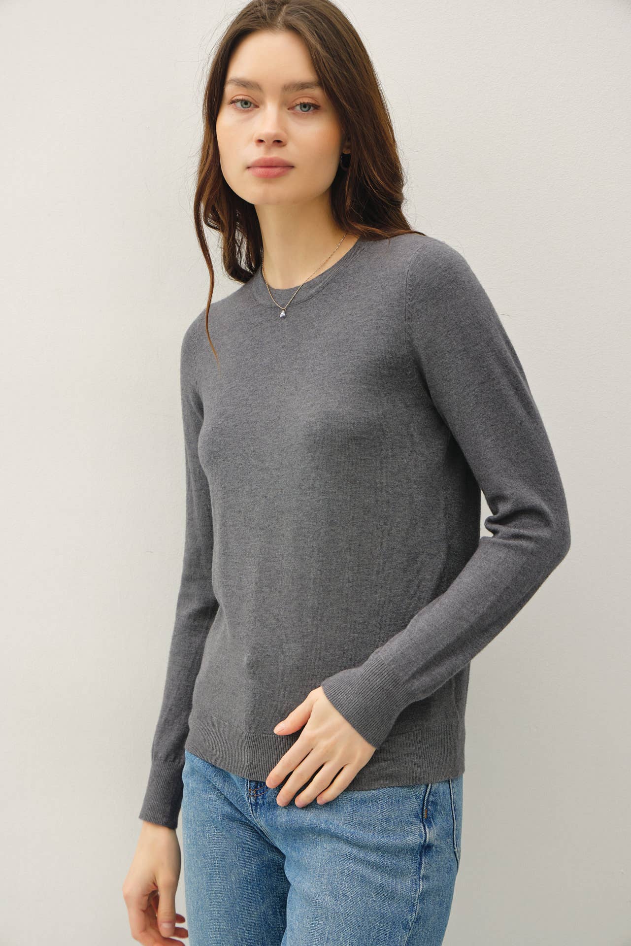 Crew Neck Soft Knit Sweater