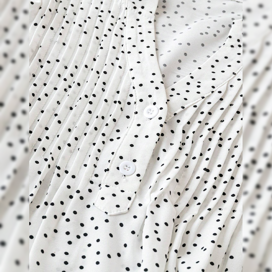 Sleeveless V-Neck Polka Dot Top