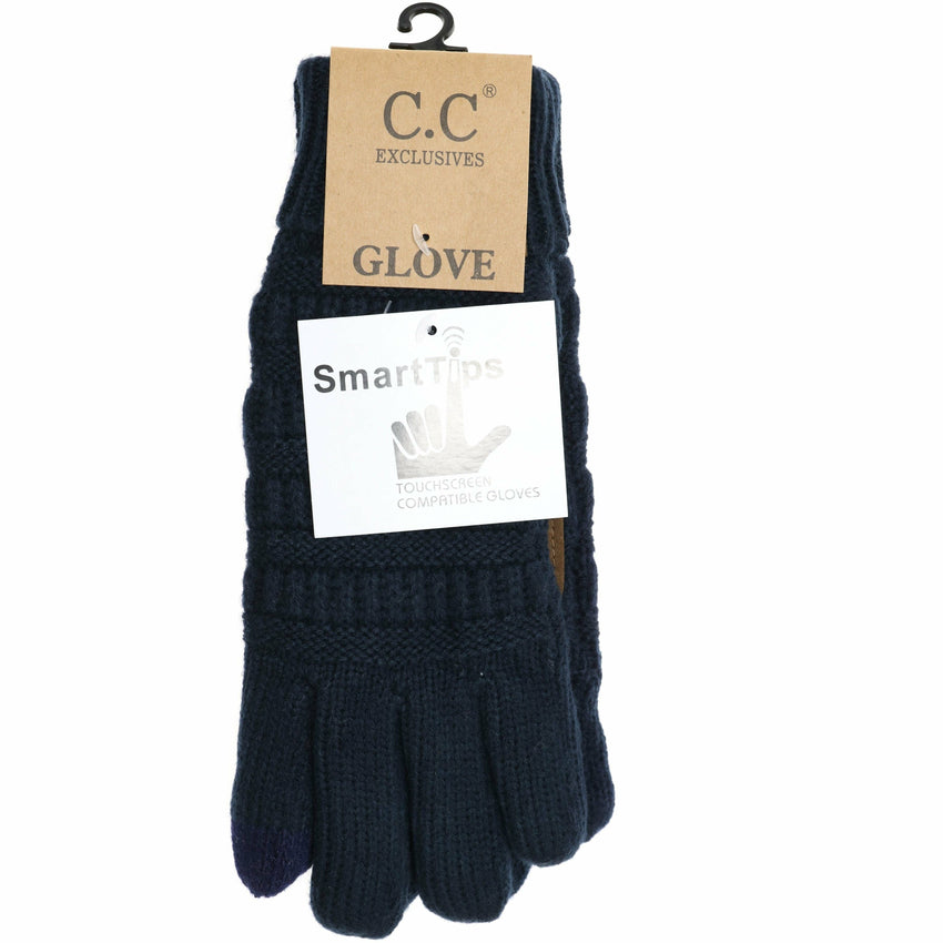 Knit CC Gloves with Lining G25: Black