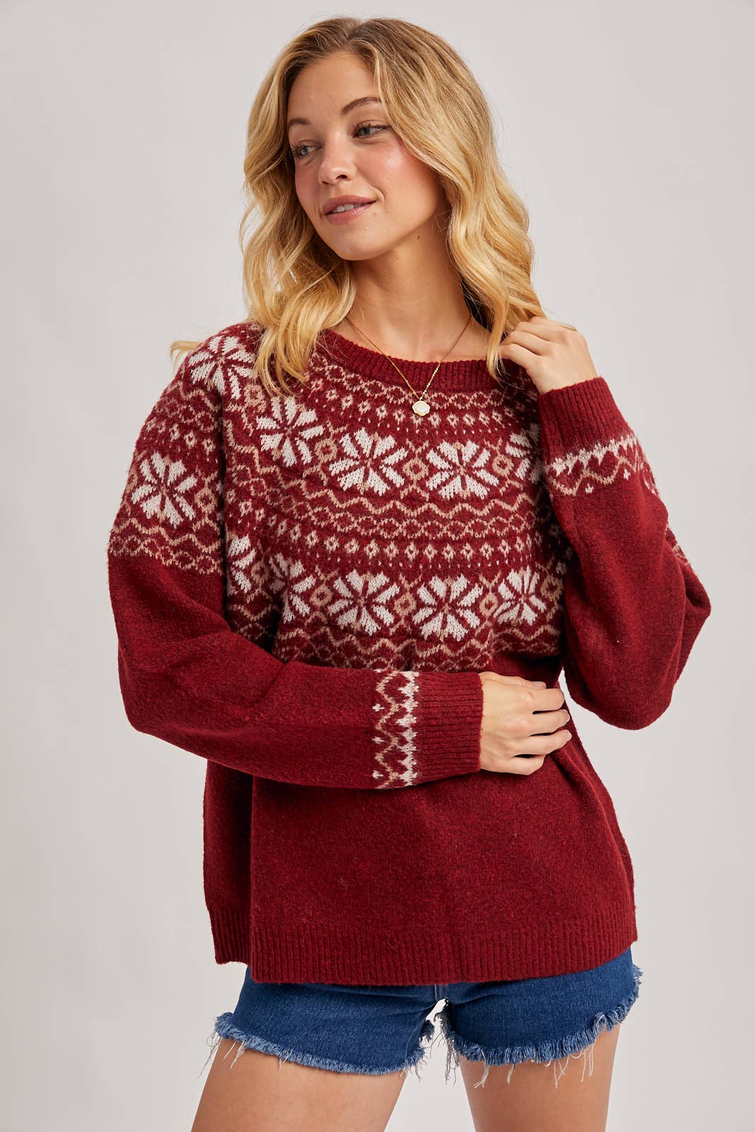 HOLIDAY FAIR ISLE KNIT SWEATER