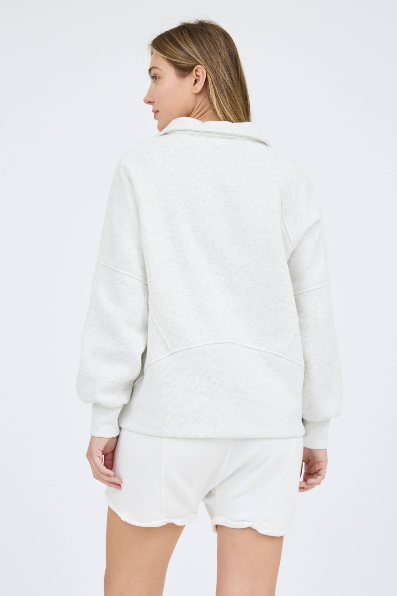 HALF ZIP LONG SLEEVE KNIT TOP WITH POCKET