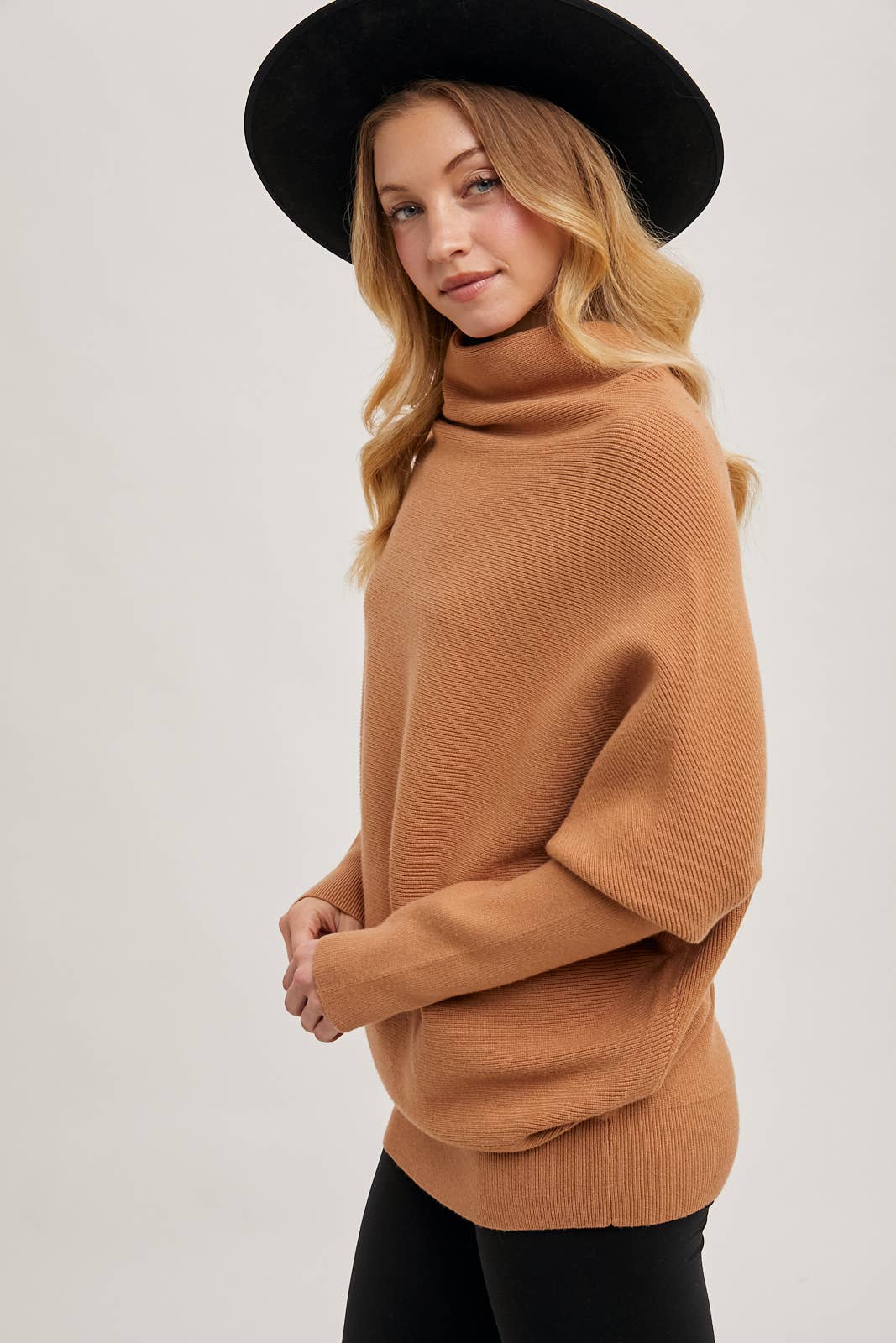 Slouch Neck Dolman Sleeved Pullover