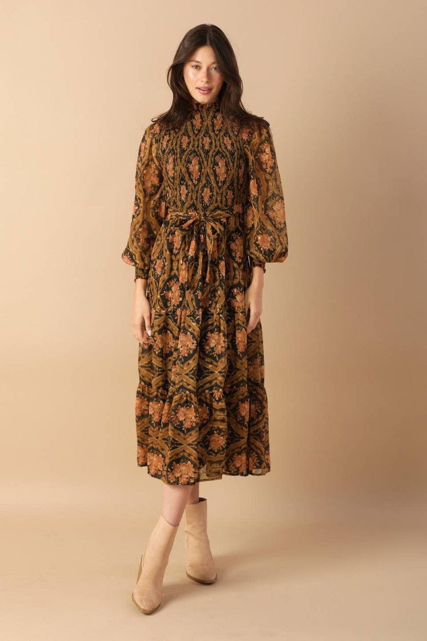 Tie Waist Midi DRess
