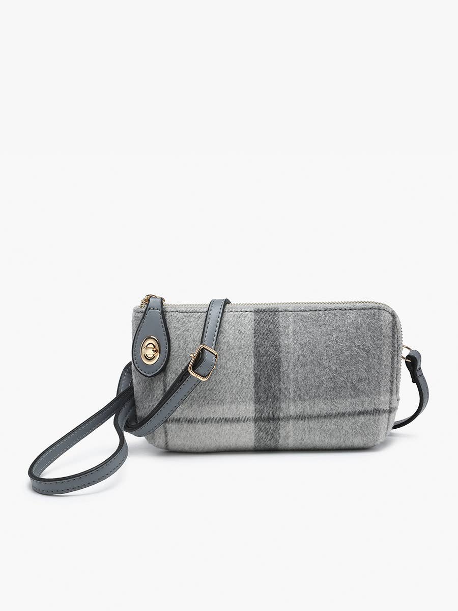 Kendall Plaid Crossbody/Wristlet w/ Twist Lock
