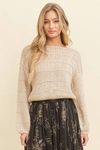Open Knit Ribbed Sweater