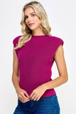 Mock Neck Power Should Top - Magenta