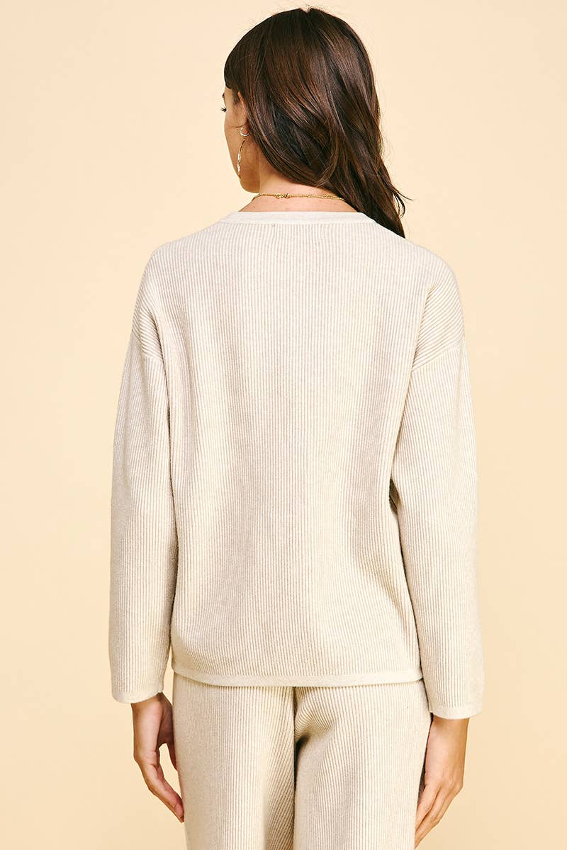 Front slit sweater pullover