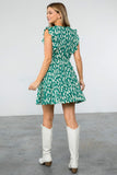 Ruffle Sleeve Print Dress