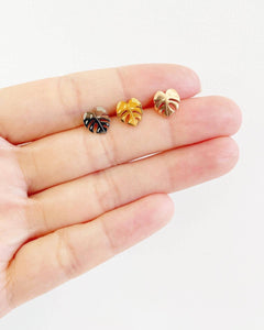 PD02 Monstera Albo & Thai Constellation Plant Studs earrings