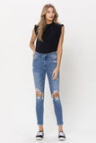 Distressed High Rise Skinny Jeans