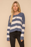 Henley Striped Sweater
