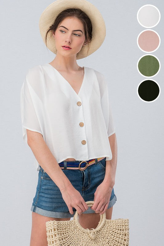 Molly Botton Crop Top