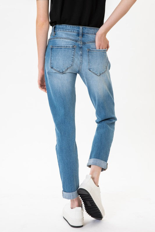 Mid Rise Girlfriend Jeans