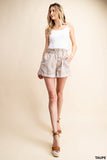 Stripe Cotton Button Down Shorts