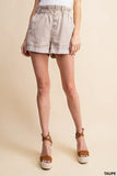 Stripe Cotton Button Down Shorts
