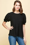 Swiss Dot Puff Sleeve Top