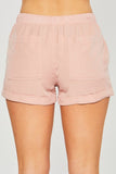 Woven Solid Drawstring Shorts