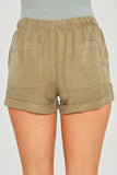 Woven Solid Drawstring Shorts
