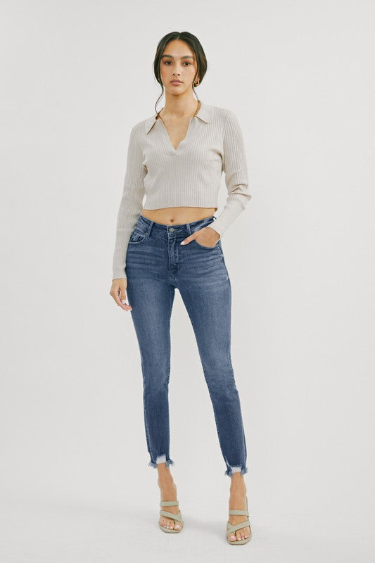 High Rise Ankle Skinny KC7147M