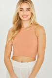 Knit Solid Seamless Cropped Tank