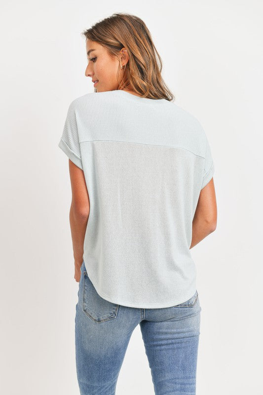Cuffed Sleeve Knit Top