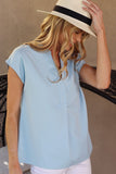 V-Neck Cap Sleeve Top