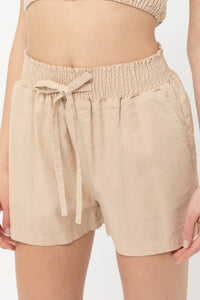Woven Smocked Waist Shorts
