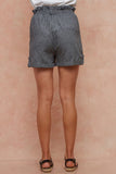 Paperbag Shorts with Stitched Pockets
